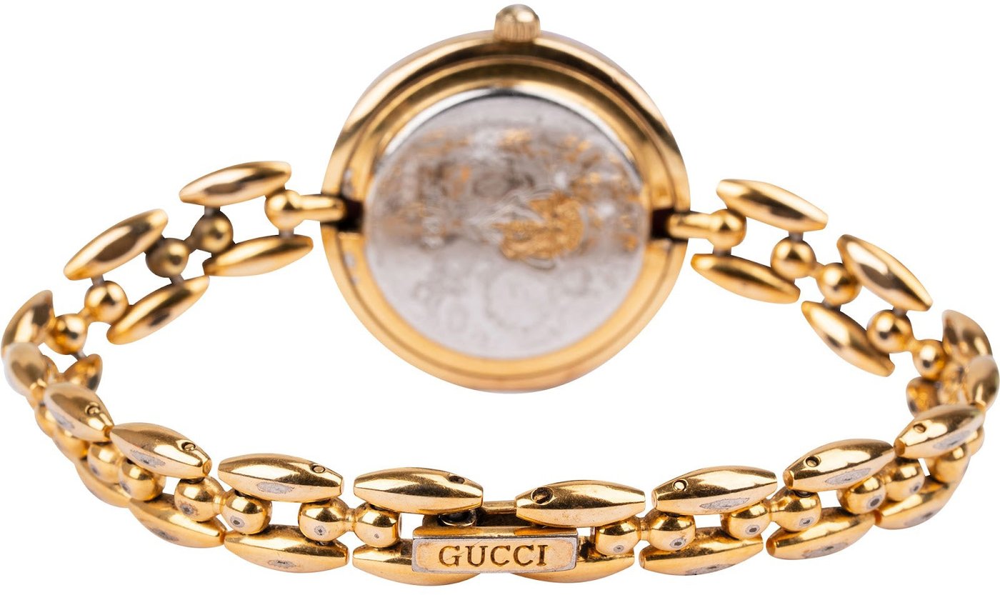 Gucci Gold Tone Change Bezel Chain 11/12.2 Bezel Woman Watch