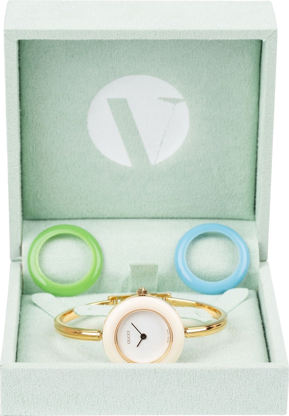 Gucci Gold Tone Change Bezel 11/12.2 Bangle Woman Watch