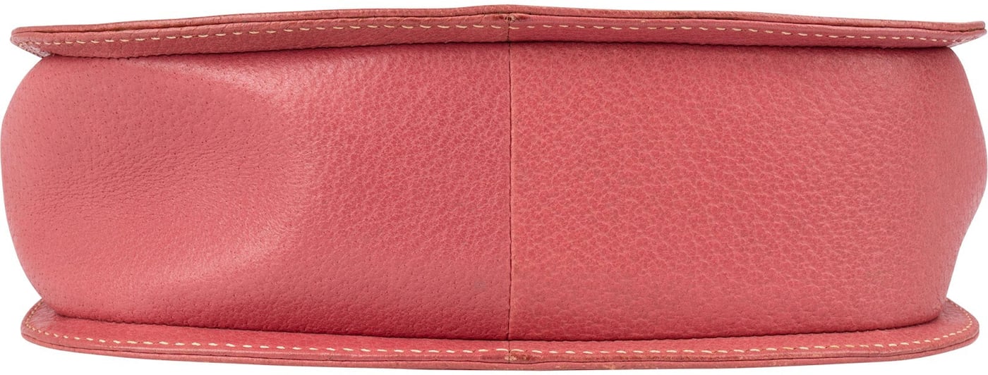 Gucci Pink Grained Leather Bamboo Top Handle Handbag