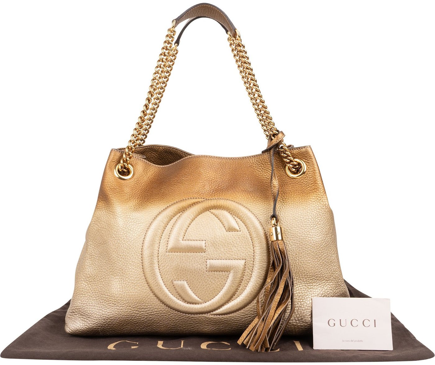 Gucci Bicolor Leather Soho Chain Tote Crossbody Bag