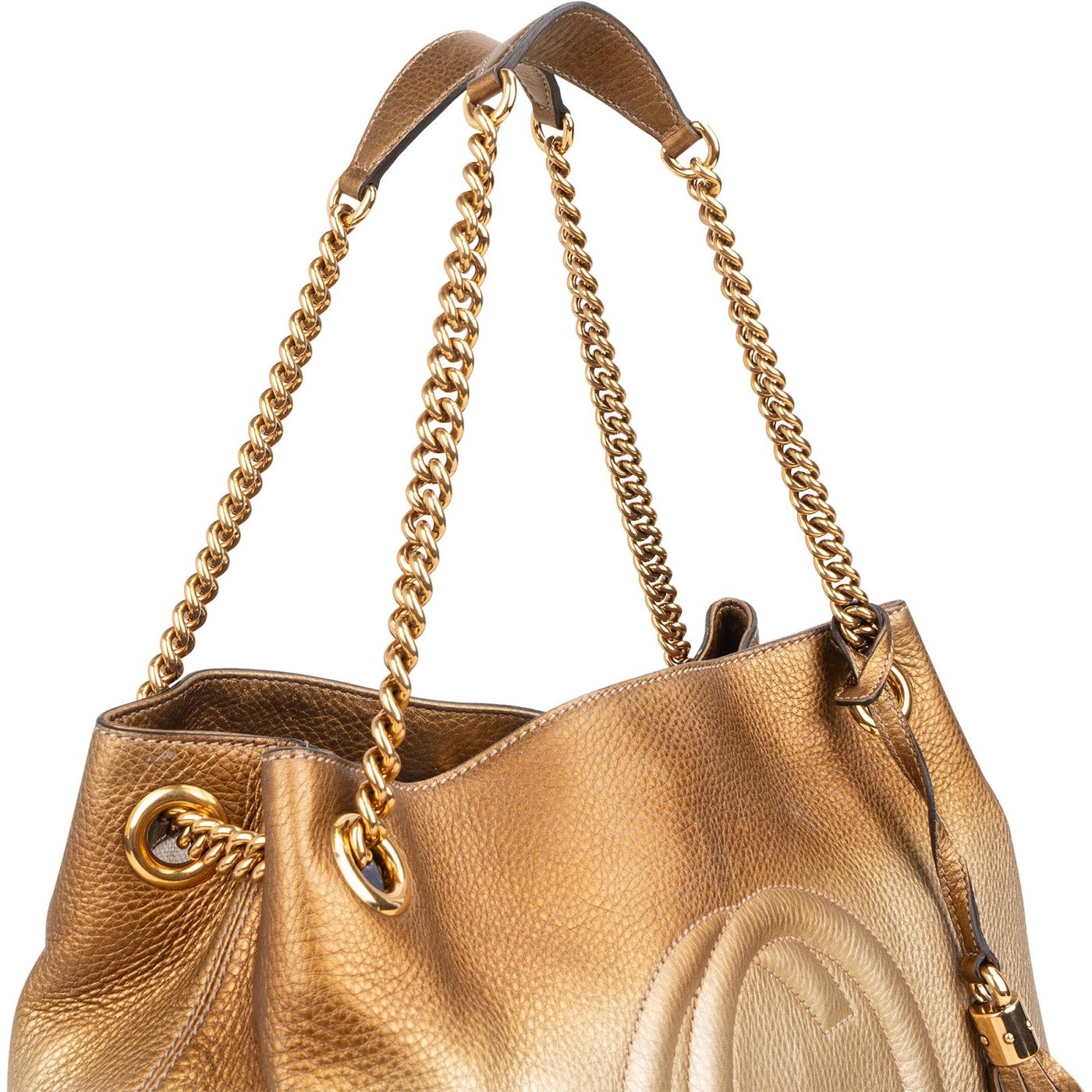 Gucci Bicolor Leather Soho Chain Tote Crossbody Bag