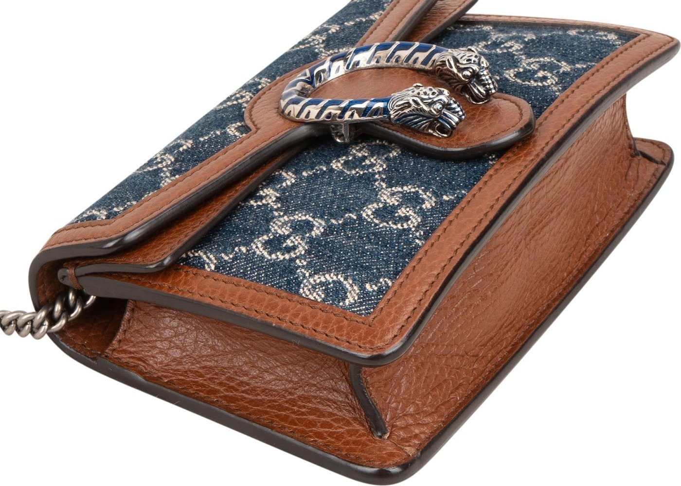Gucci Monogram Denim GG Dionysus Super Mini Crossbody Bag