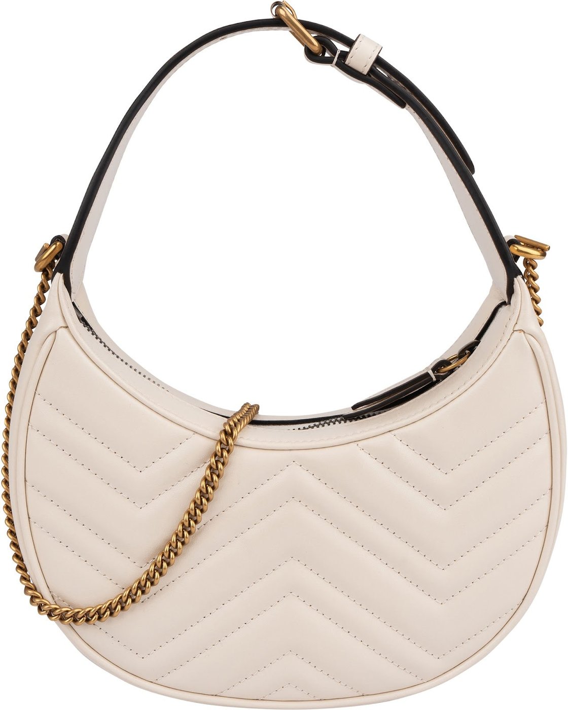 GucciQuilted Leather GG Marmont Half-Moon-Shaped Mini Shoulder Bag