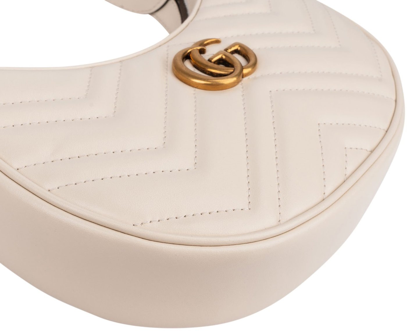 GucciQuilted Leather GG Marmont Half-Moon-Shaped Mini Shoulder Bag