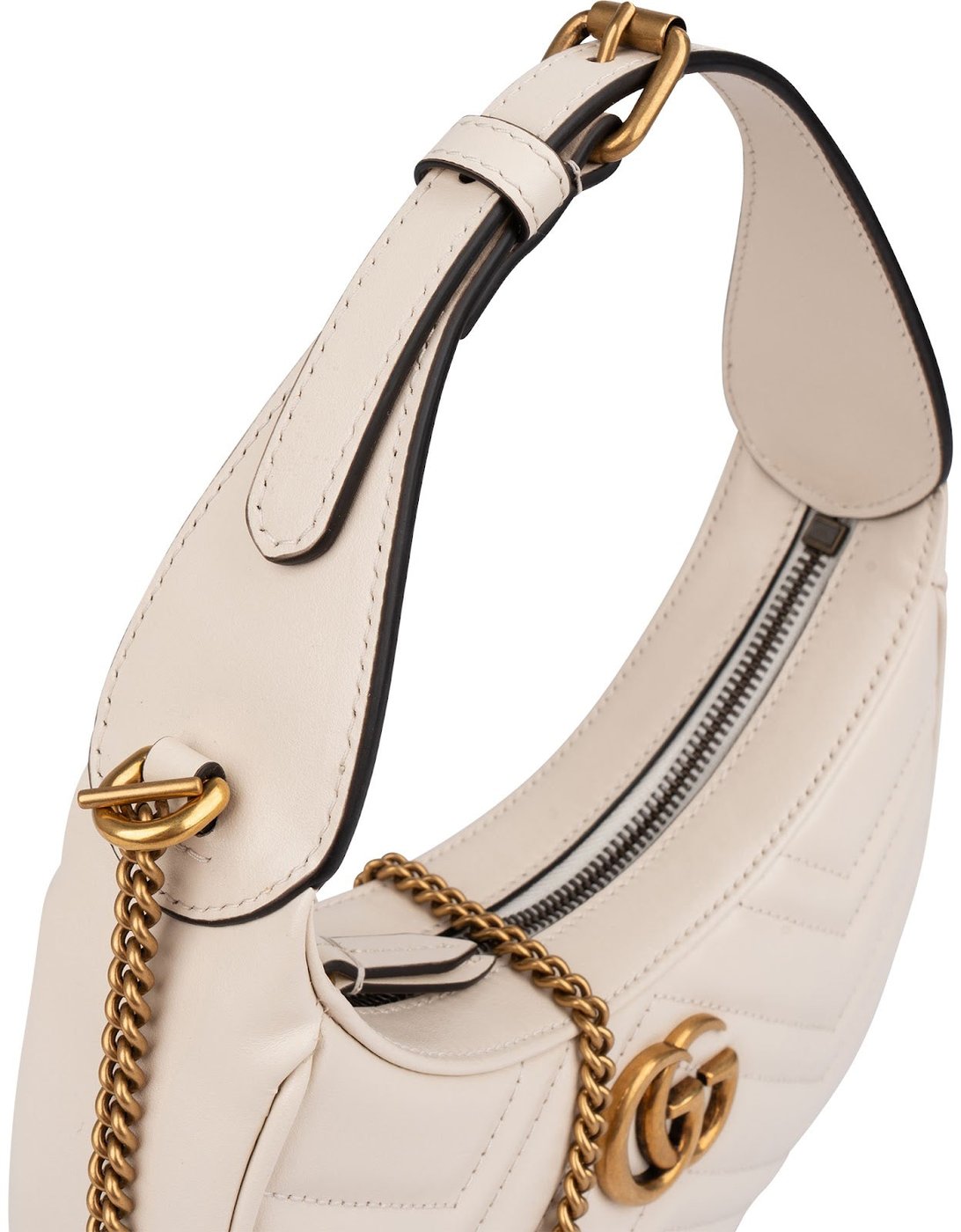 GucciQuilted Leather GG Marmont Half-Moon-Shaped Mini Shoulder Bag