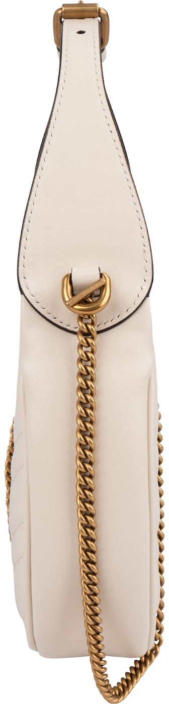 GucciQuilted Leather GG Marmont Half-Moon-Shaped Mini Shoulder Bag
