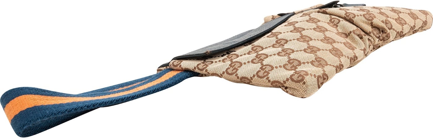 Gucci Grained Leather Monogram GG Canvas Crossbody Belt Bag
