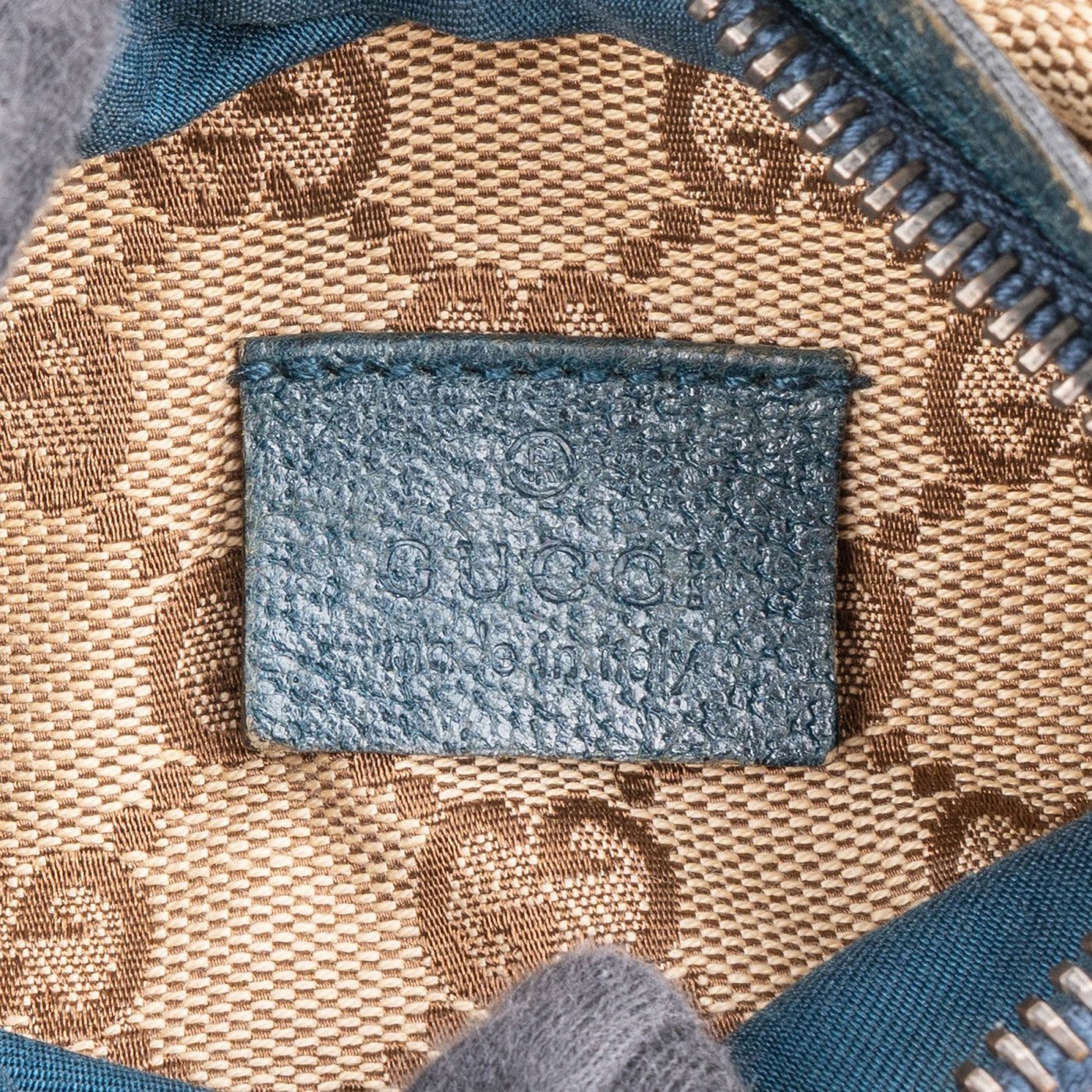 Gucci Grained Leather Monogram GG Canvas Crossbody Belt Bag