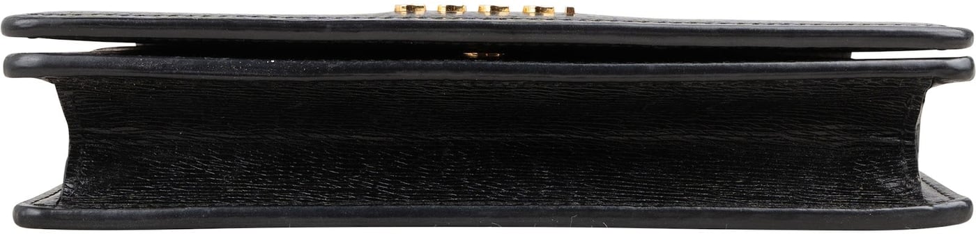 Gucci Black Grained Leather Wallet On Chain Crossbody Bag
