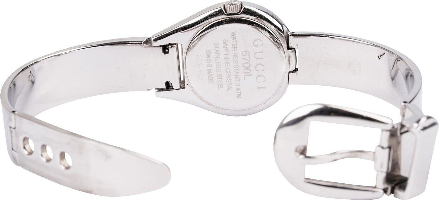 Gucci Silver Tone 6700L Bangle Watch