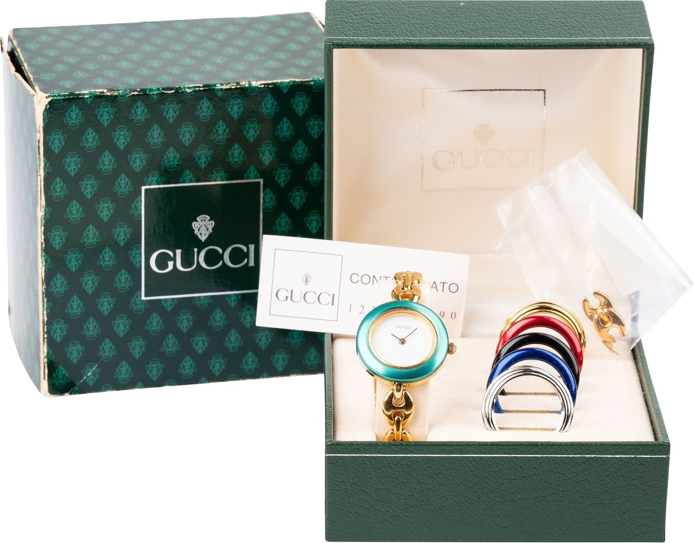 Gucci Gold Tone Change Bezel 11/12.2 Watch