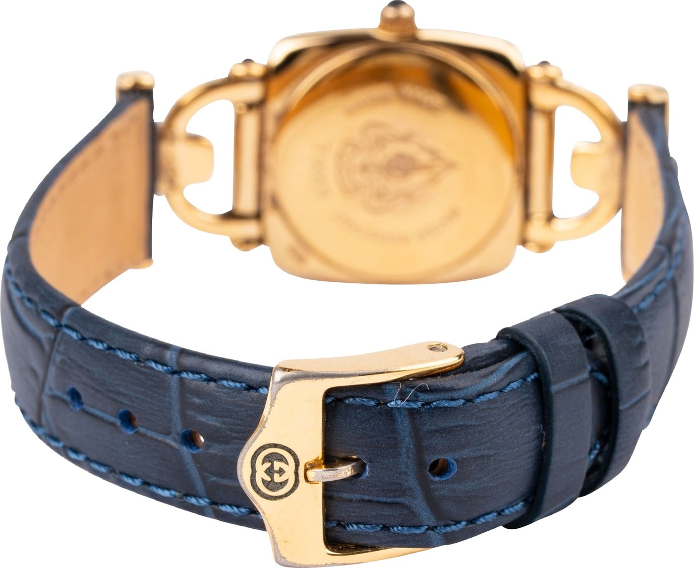 Gucci Gold Tone Leather Horsebit 6300L Woman Watch