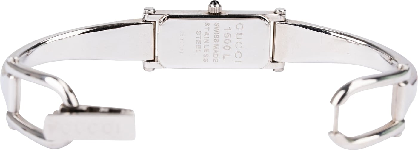 Gucci Silver Tone Horsebit 1500L Bangle Woman Watch
