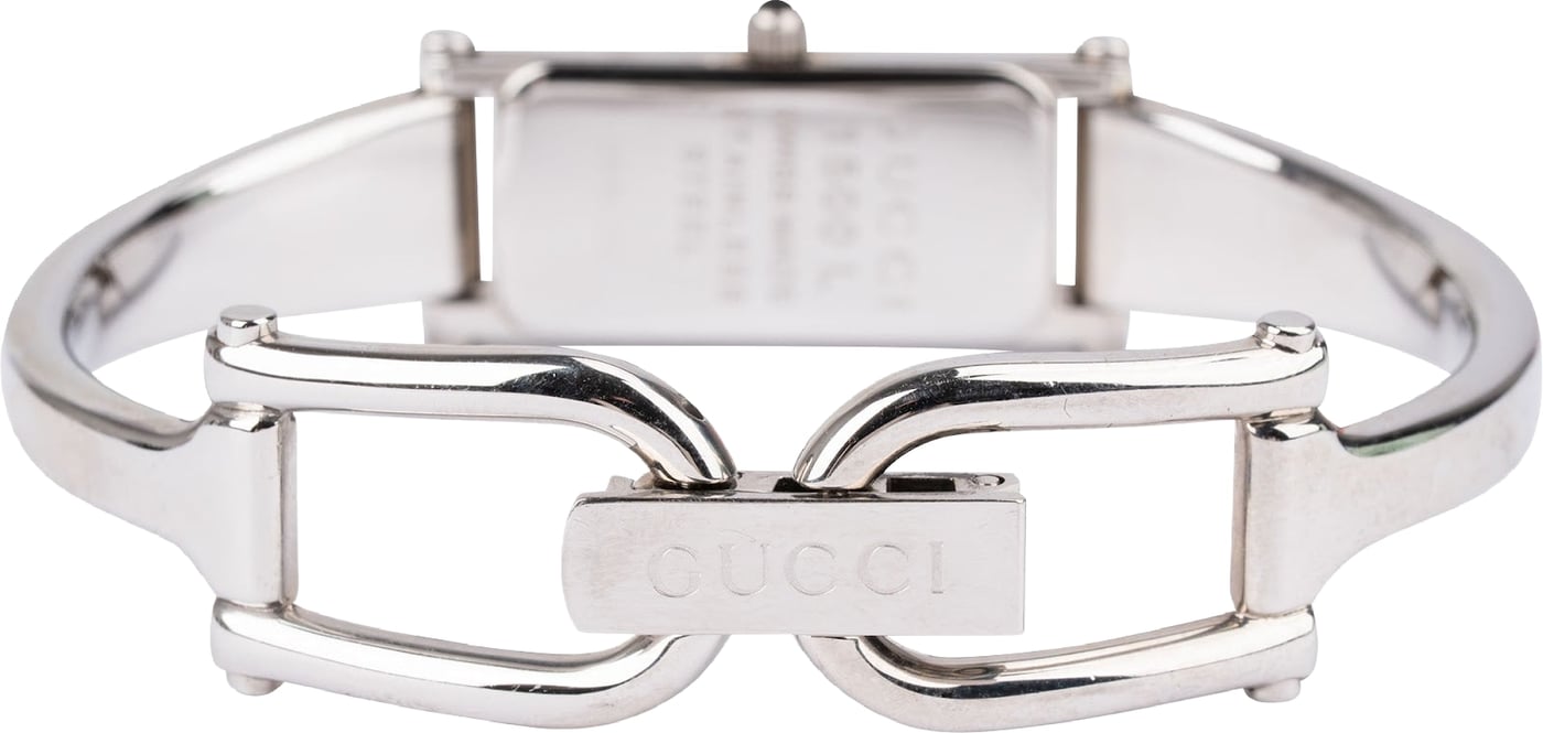 Gucci Silver Tone Horsebit 1500L Bangle Woman Watch