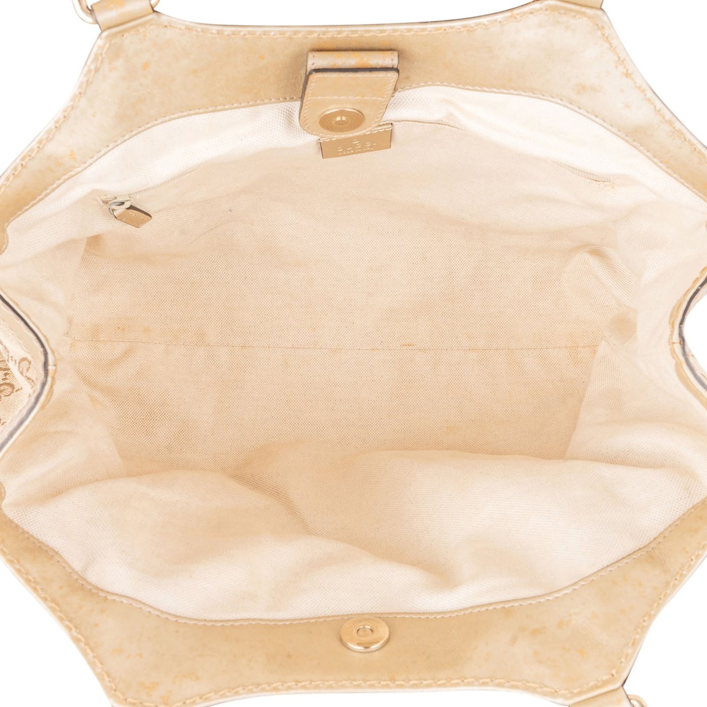 Gucci Monogram GG Canvas Metallic Leather Sukey Handbag