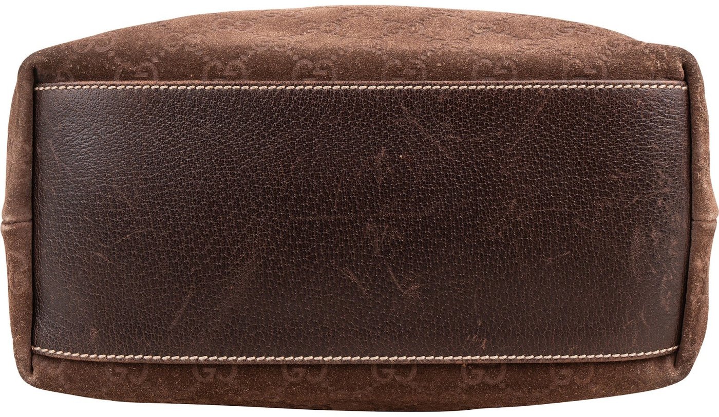Gucci Monogram Suede GG Tote Shoulder Bag