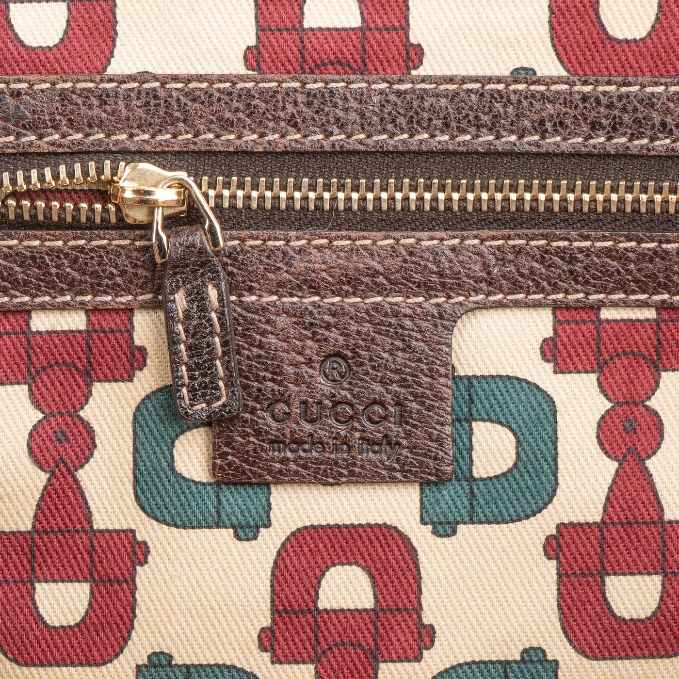 Gucci Monogram Suede GG Tote Shoulder Bag