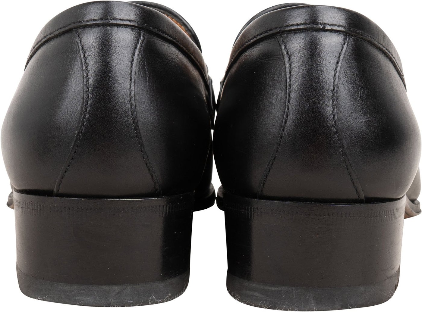 Gucci Black Brushed Leather GG Web Tassels Loafers (34,5)