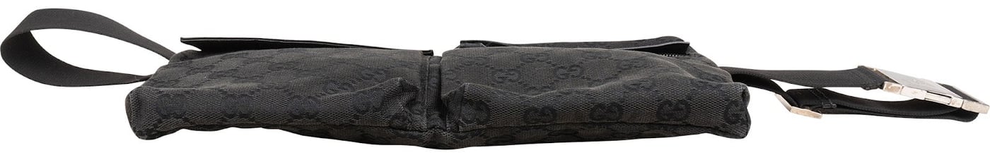 Gucci Black Monogram GG Canvas Belt Crossbody Bag
