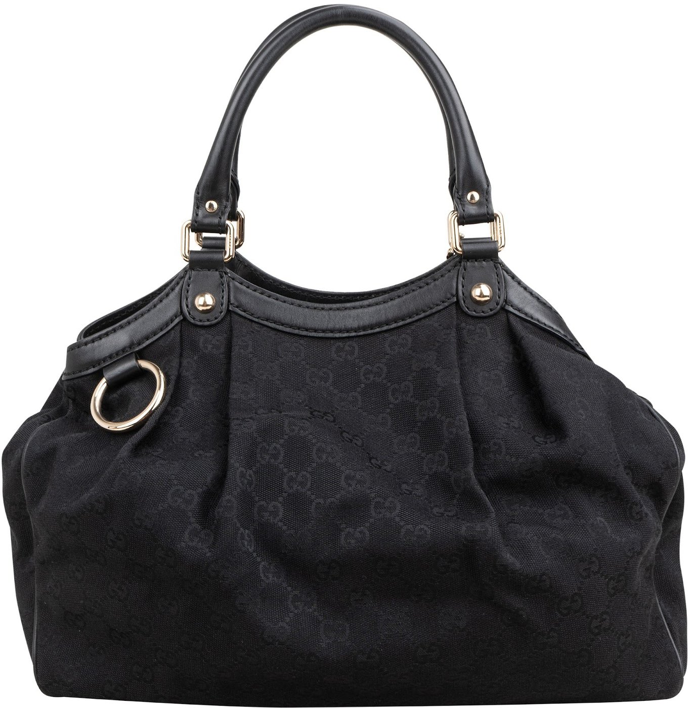Gucci Black Monogram GG Canvas Sukey Handbag