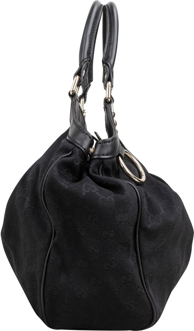 Gucci Black Monogram GG Canvas Sukey Handbag