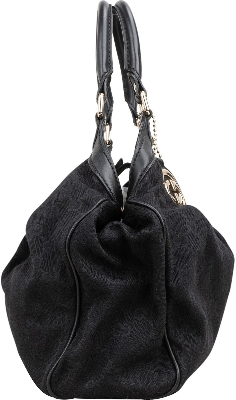 Gucci Black Monogram GG Canvas Sukey Handbag