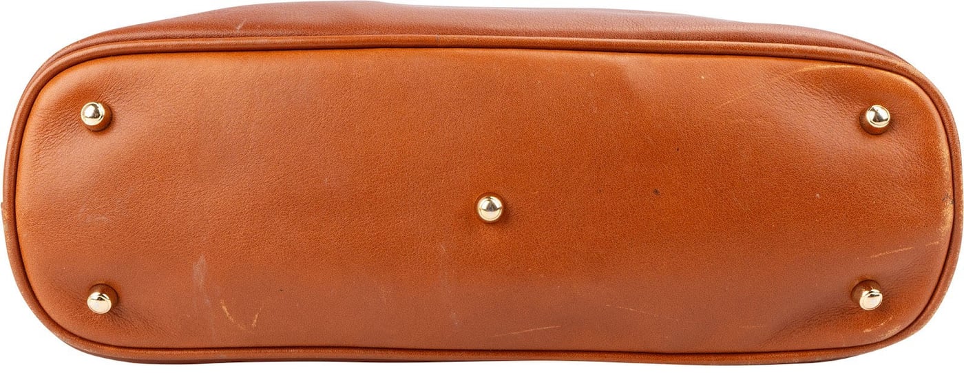 Gucci Brown Calfskin Bamboo Vintage Small Handbag