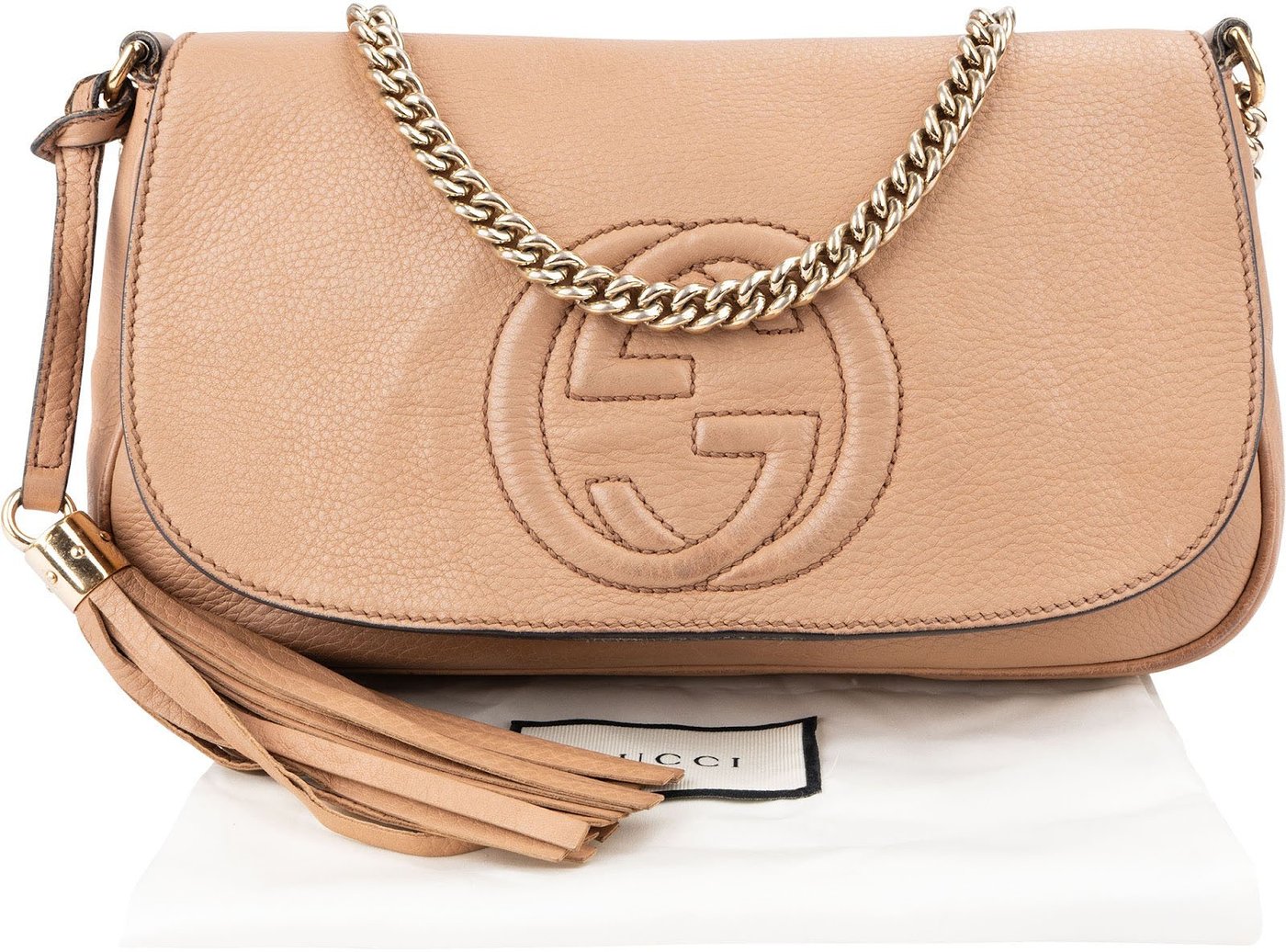 Gucci Grained Leather GG Soho Crossbody Bag