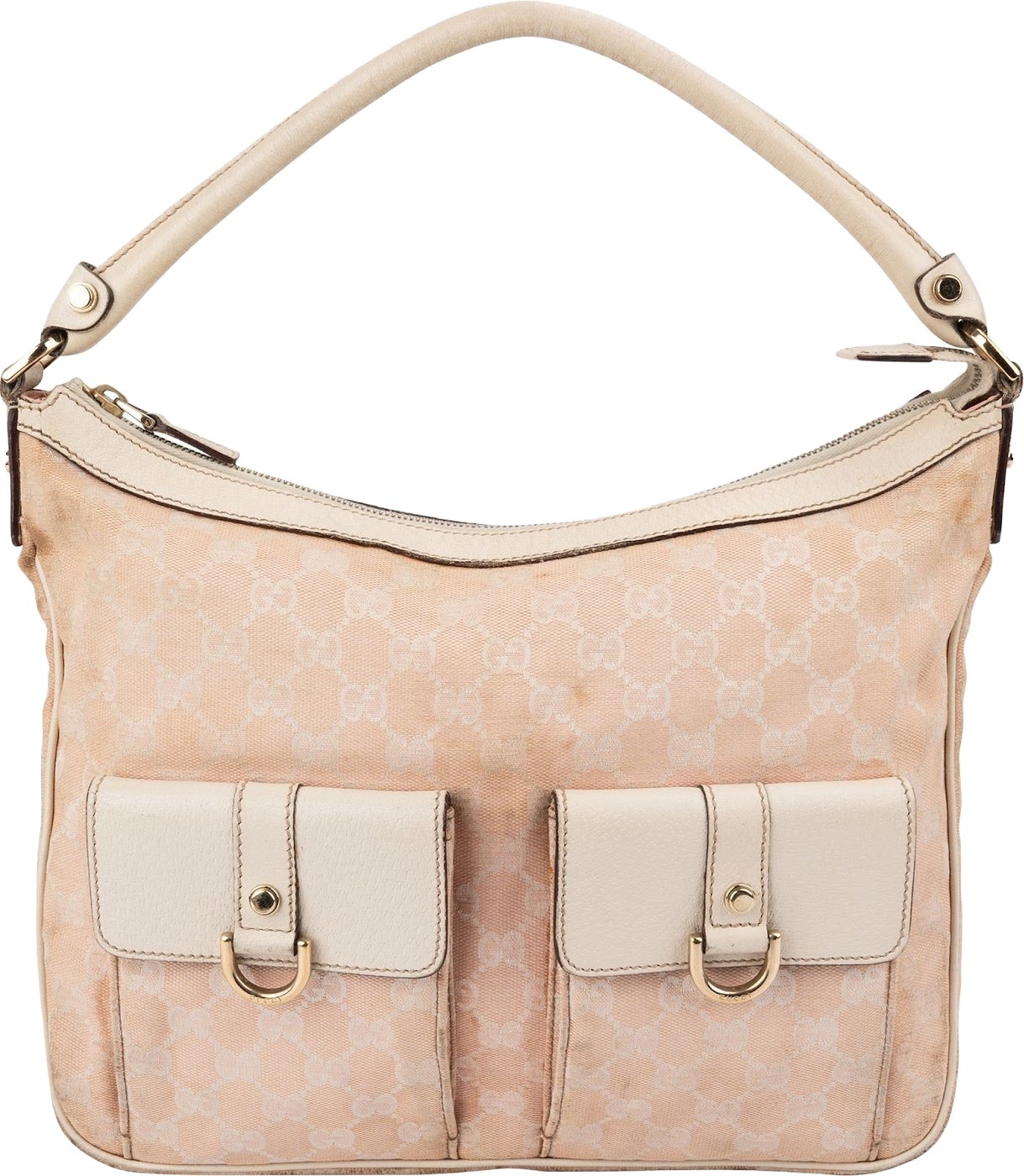 Gucci Monogram GG Canvas D-Ring Double Pocket Shoulder Bag