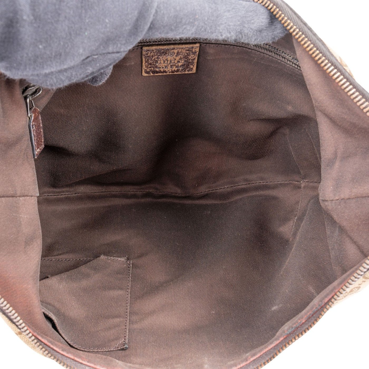 Gucci Monogram GG Canvas Web Strap Half Moon Crossbody Bag