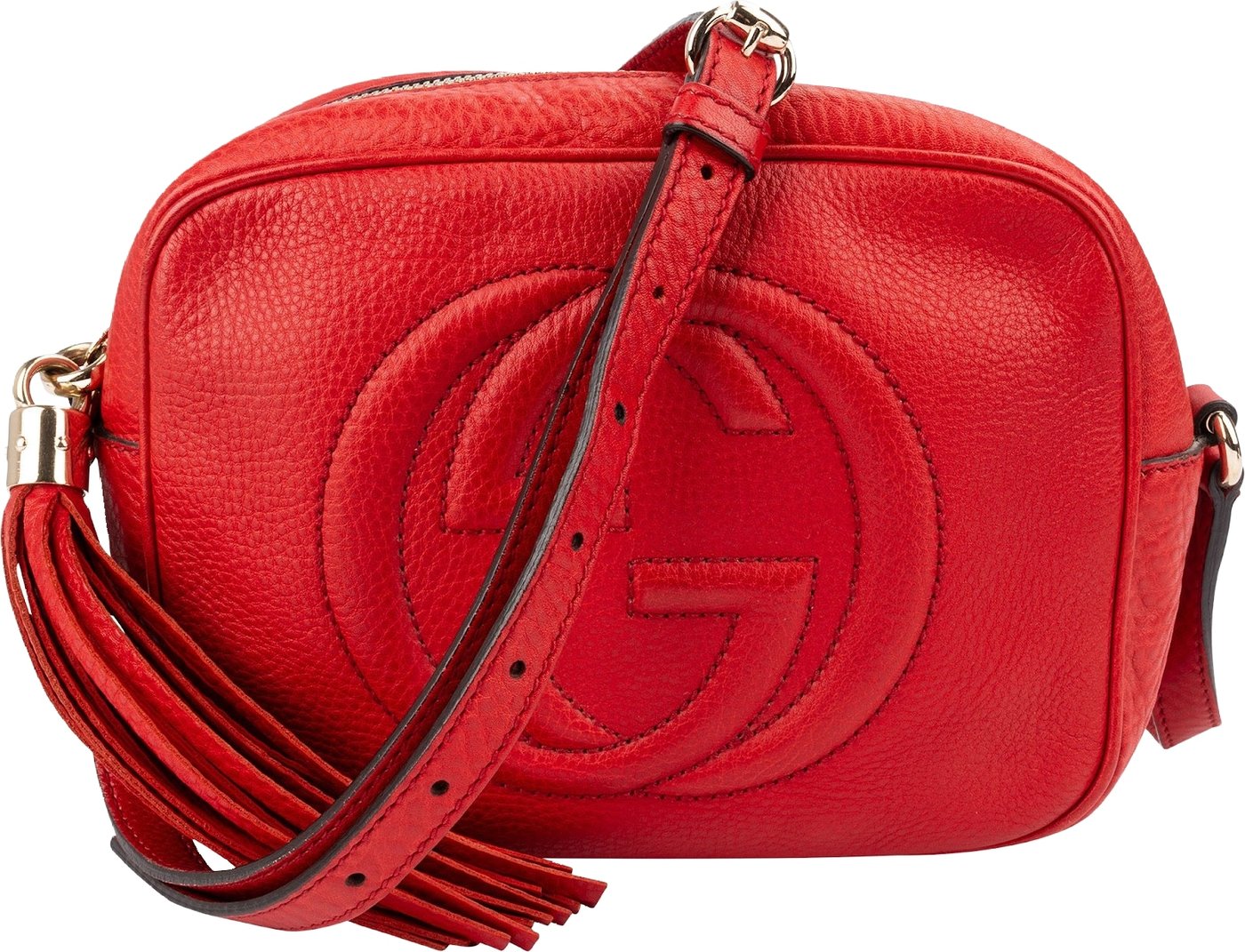 Gucci Pebbled Leather Soho GG Disco Crossbody Bag