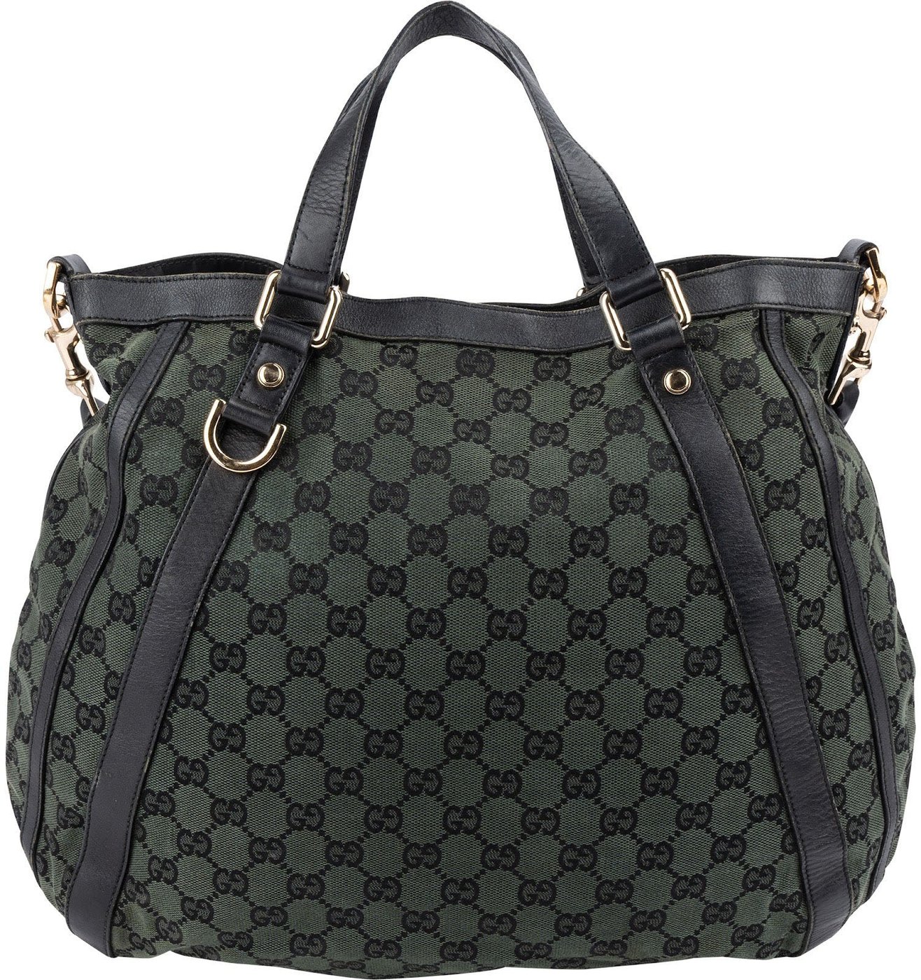 Gucci Green Monogram GG Canvas Hobo Handbag
