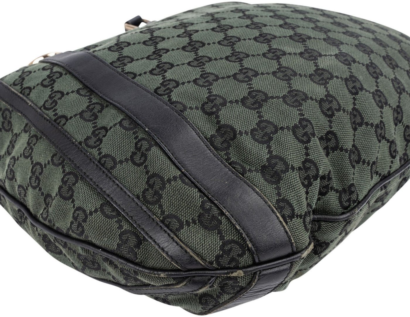 Gucci Green Monogram GG Canvas Hobo Handbag