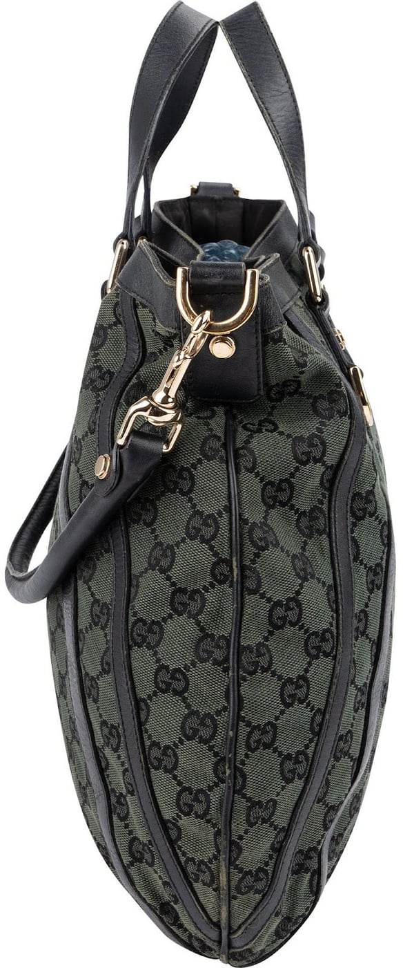 Gucci Green Monogram GG Canvas Hobo Handbag