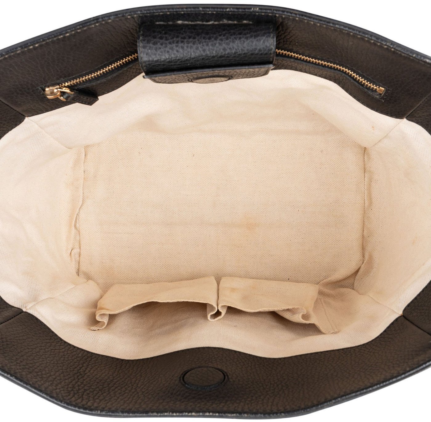Gucci Black Grained Leather Swing Tote Shopper Shoulder Bag