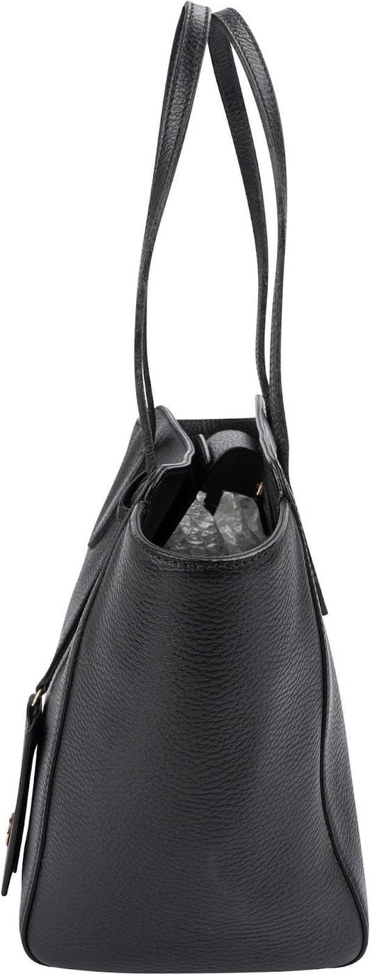 Gucci Black Grained Leather Swing Tote Shopper Shoulder Bag