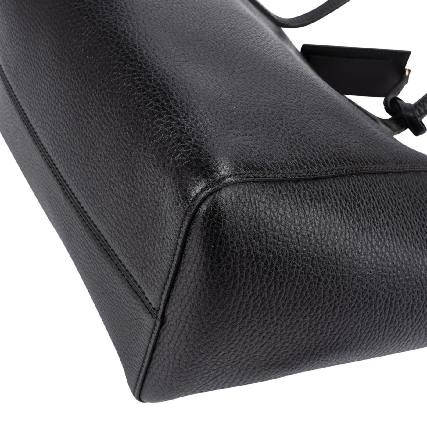 Gucci Black Grained Leather Swing Tote Shopper Shoulder Bag
