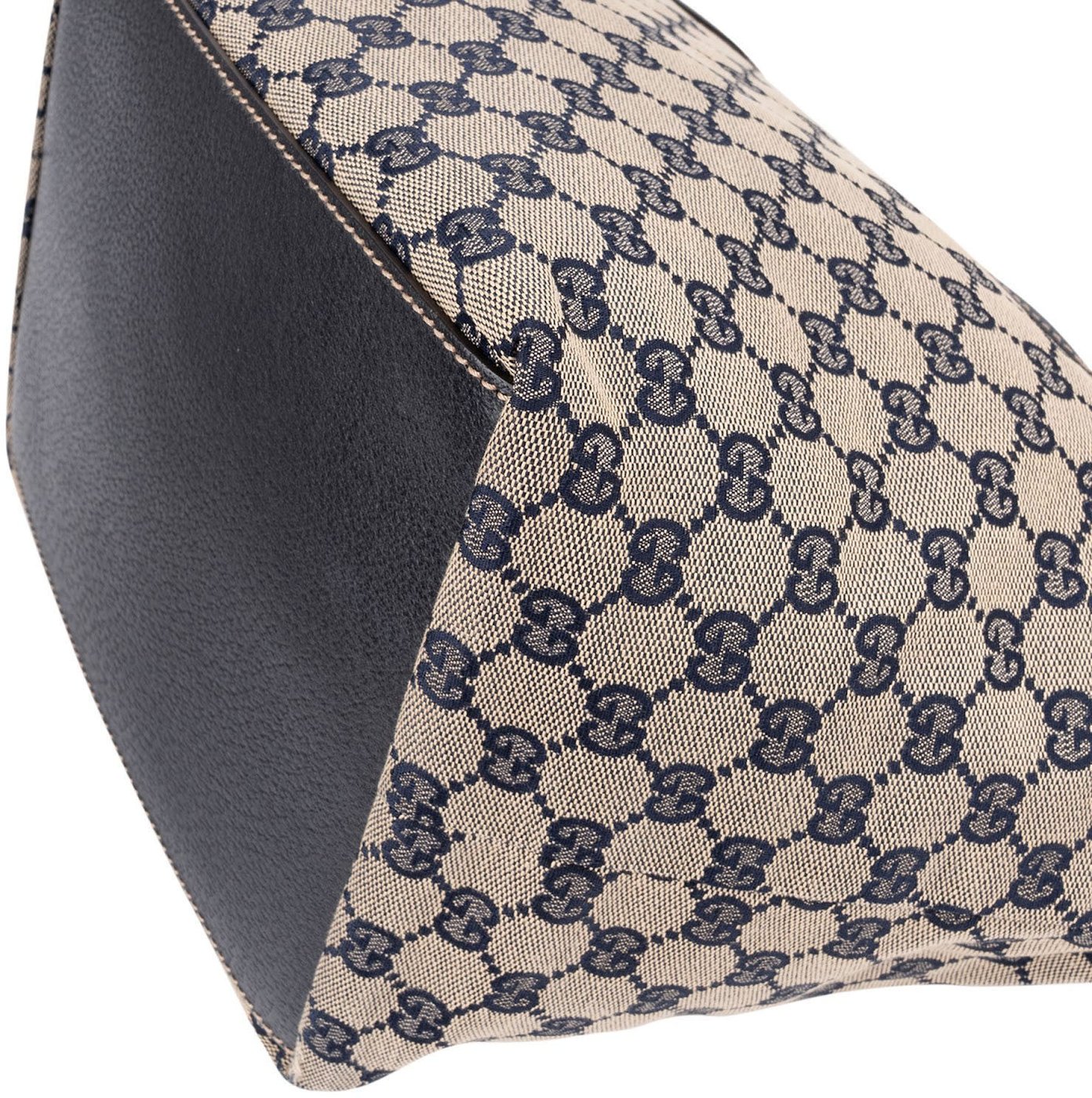 Gucci Plus Monogram GG Canvas Web Shopper Tote Handbag
