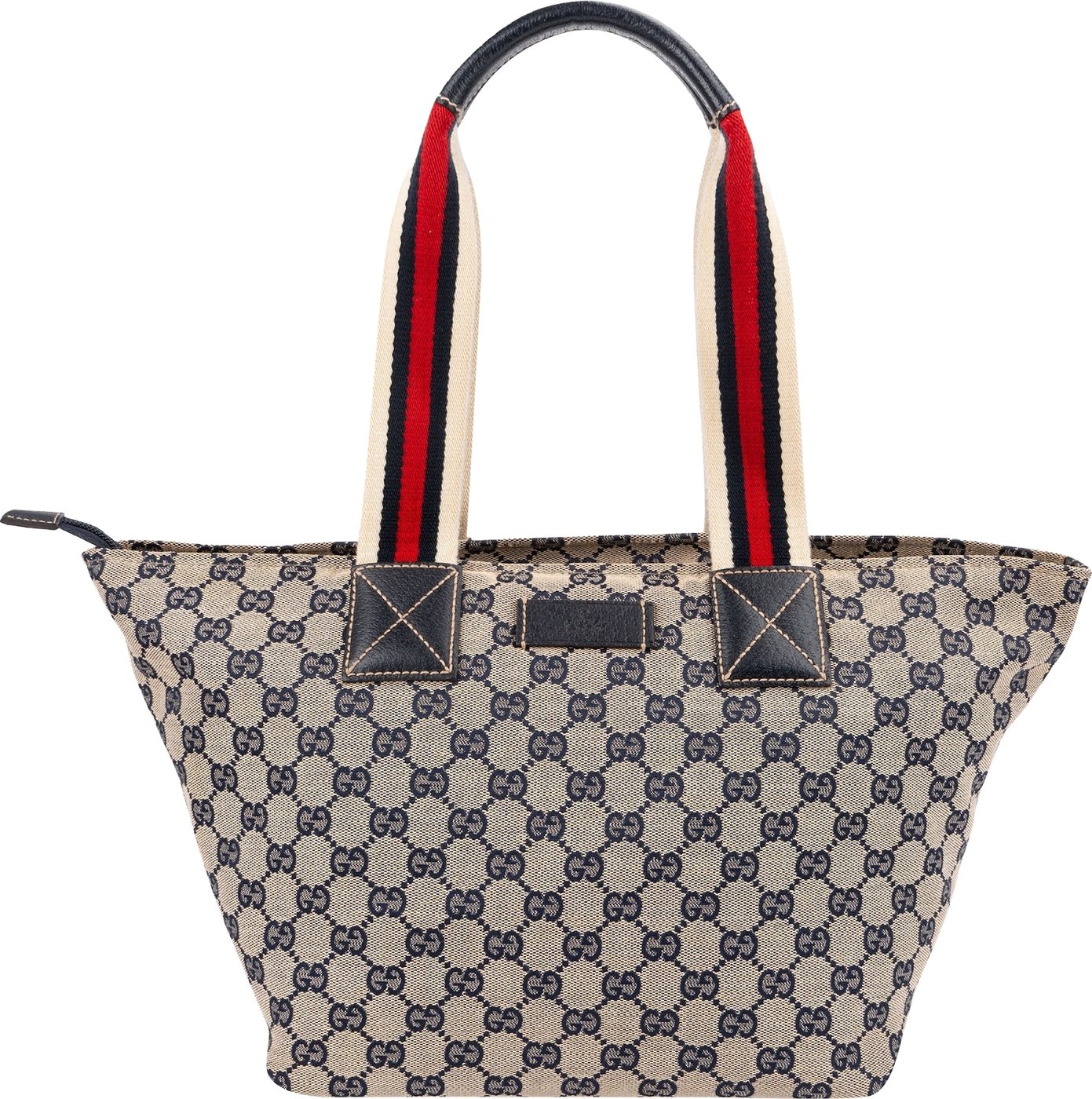 Gucci Plus Monogram GG Canvas Web Shopper Tote Handbag