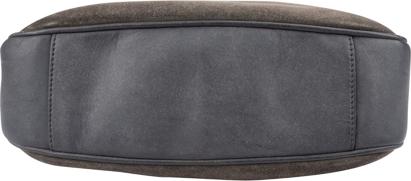 Gucci Suede & Leather Bamboo Top Handle Handbag