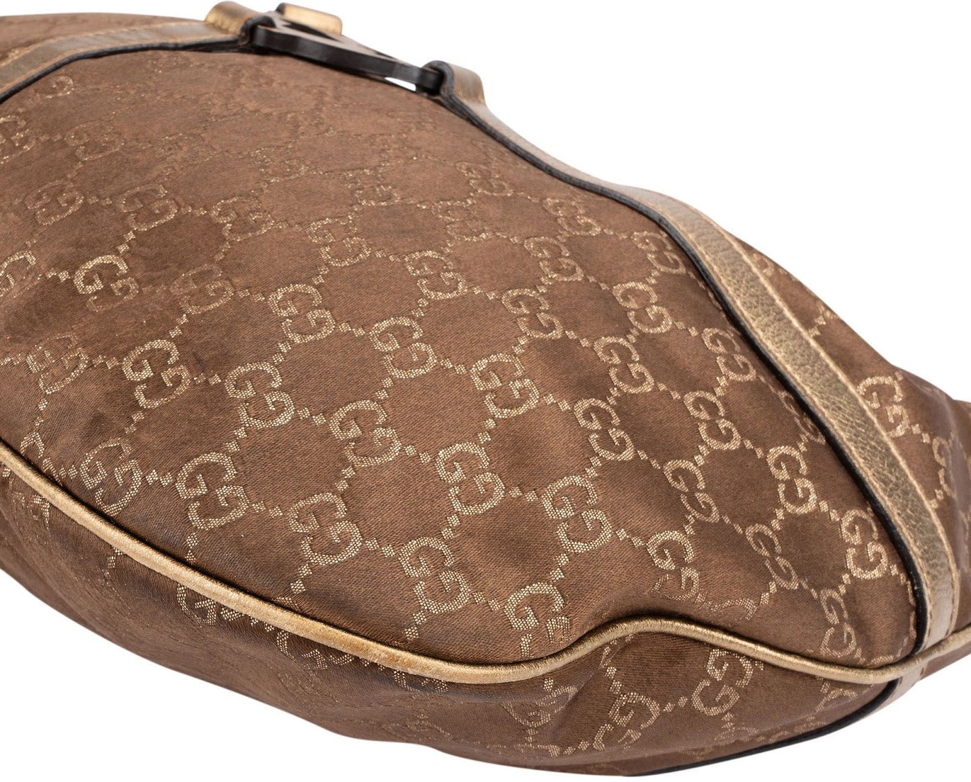 Gucci Gold Monogram GG Canvas Britt Interlocking G Hobo Shoulder Bag