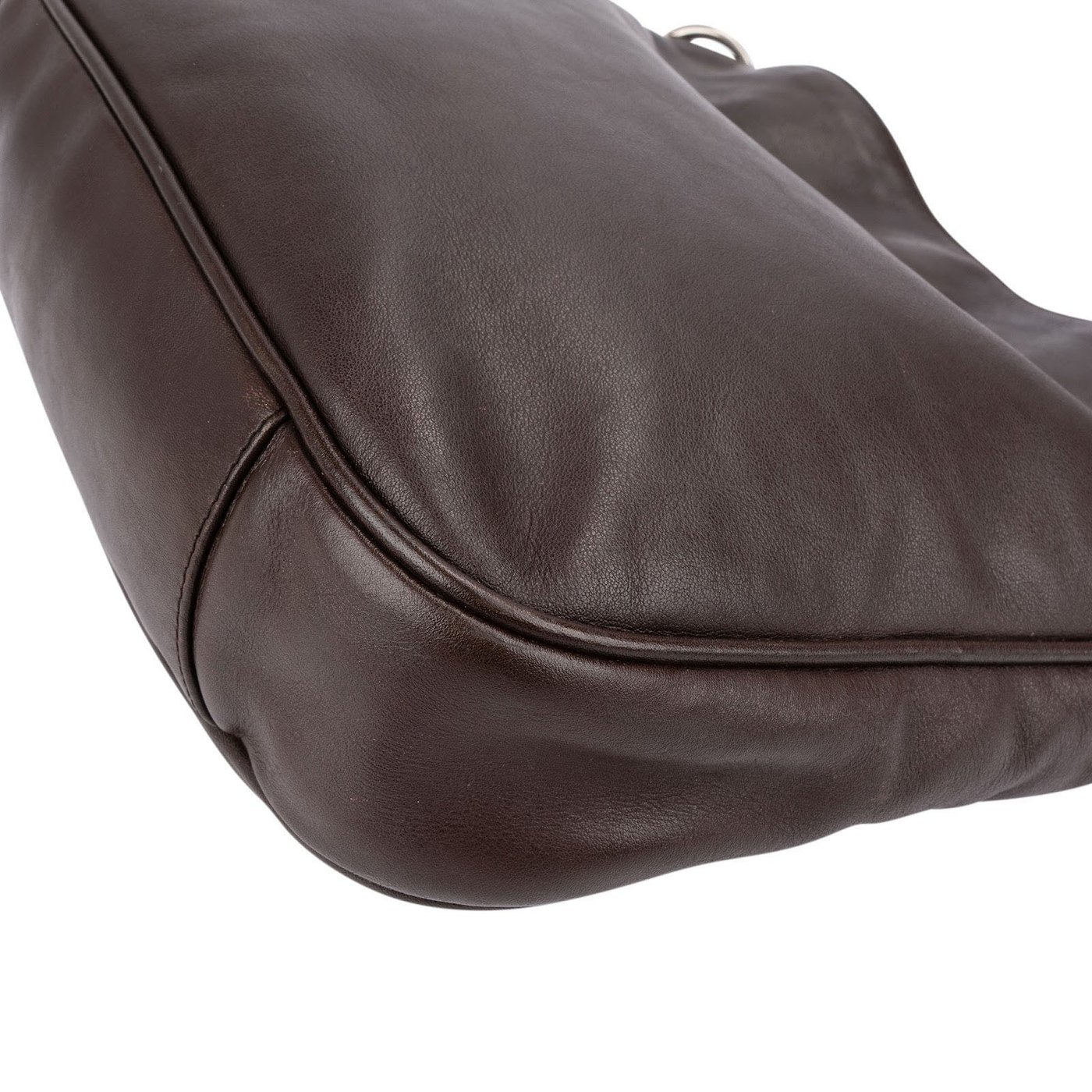 Gucci Brown Leather Bamboo Handle Hobo Handbag