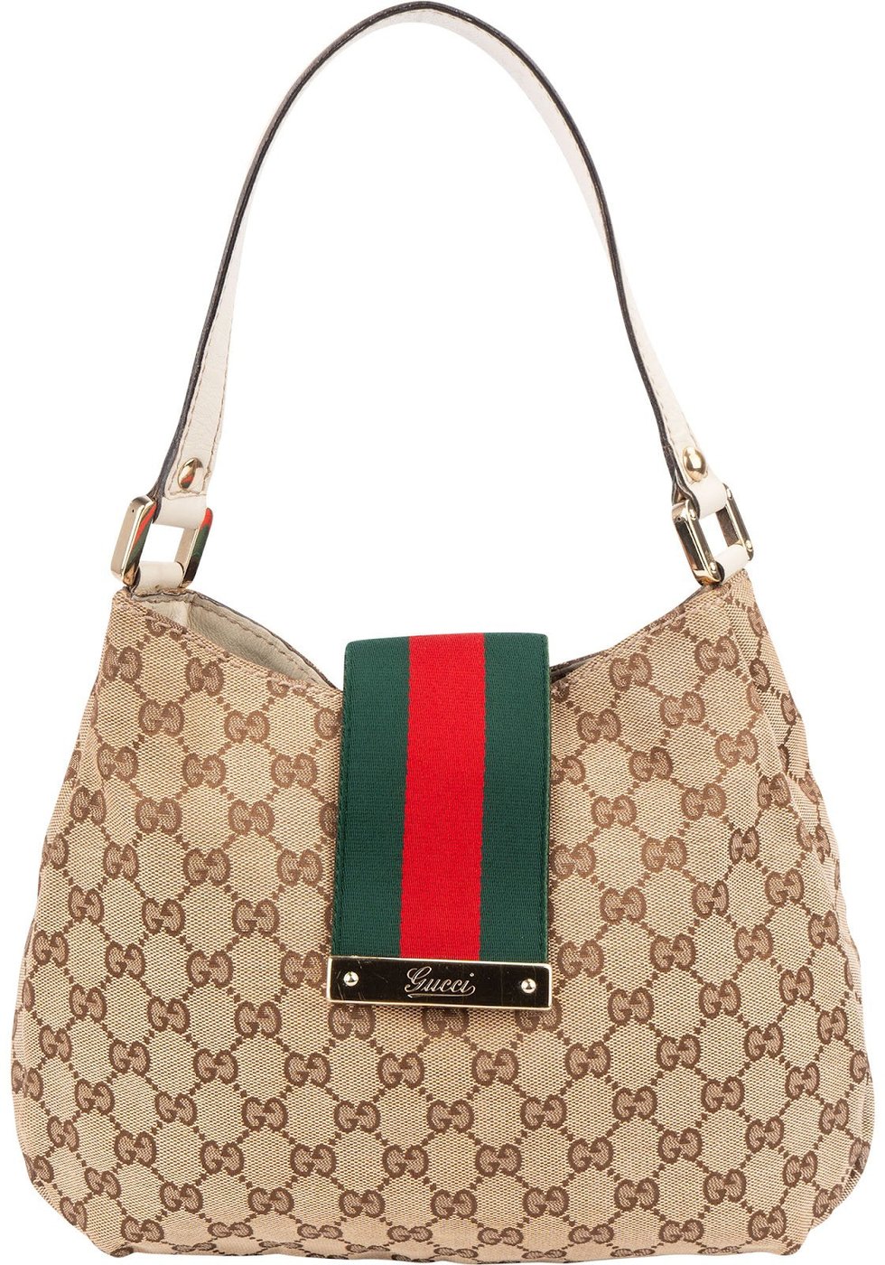 Gucci Monogram GG Canvas Web Hobo Shoulder Bag