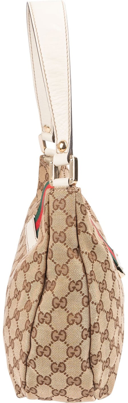 Gucci Monogram GG Canvas Web Hobo Shoulder Bag