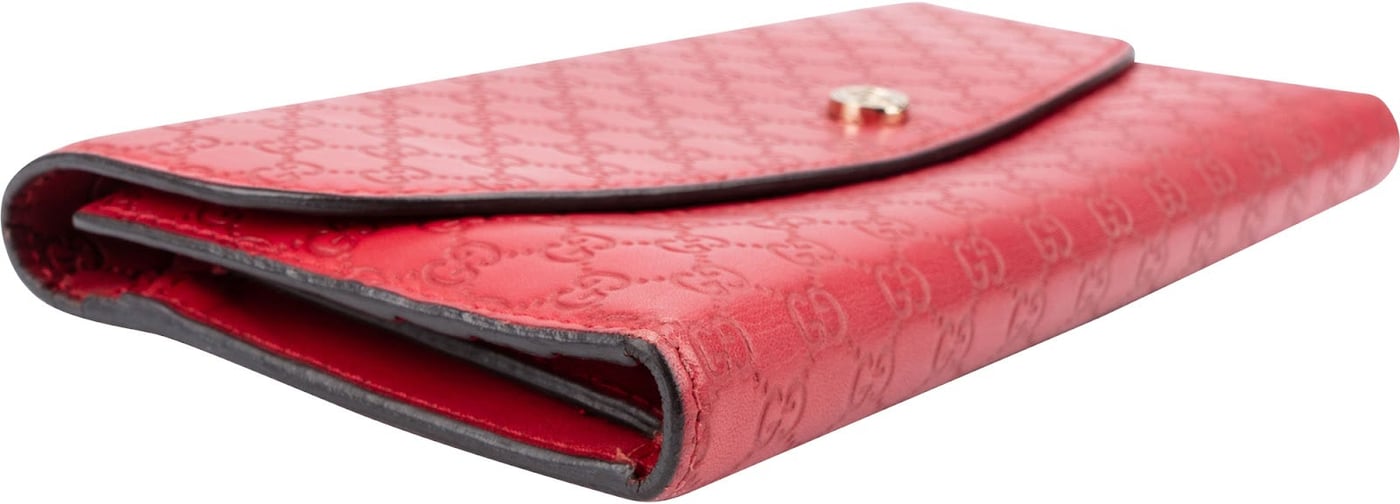 Gucci Red Microguccissima Leather Flap Continental Wallet