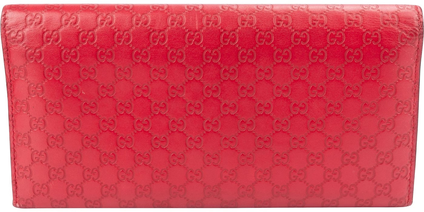 Gucci Red Microguccissima Leather Flap Continental Wallet