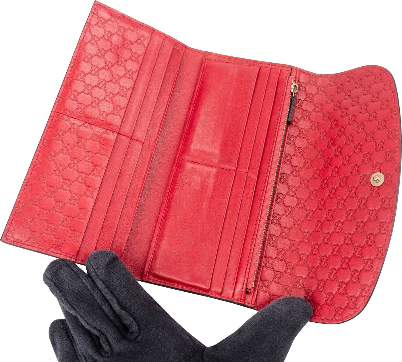 Gucci Red Microguccissima Leather Flap Continental Wallet
