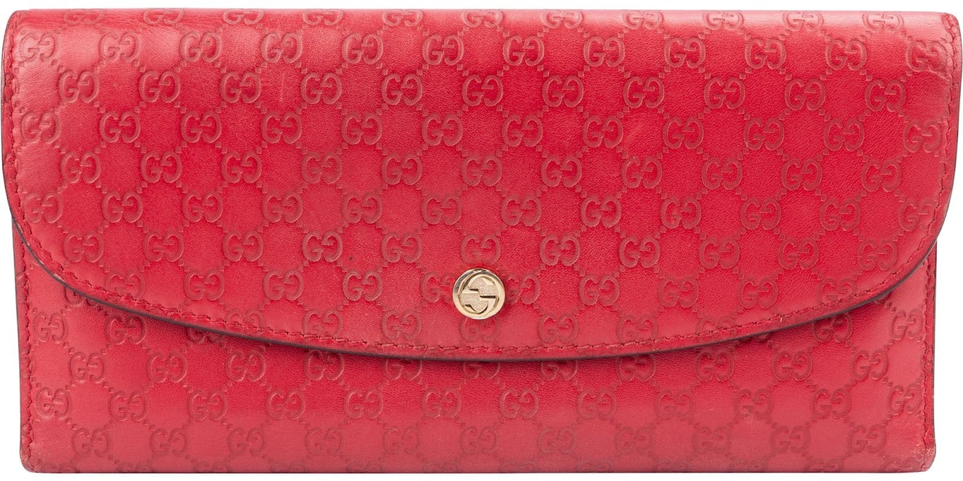 Gucci Red Microguccissima Leather Flap Continental Wallet