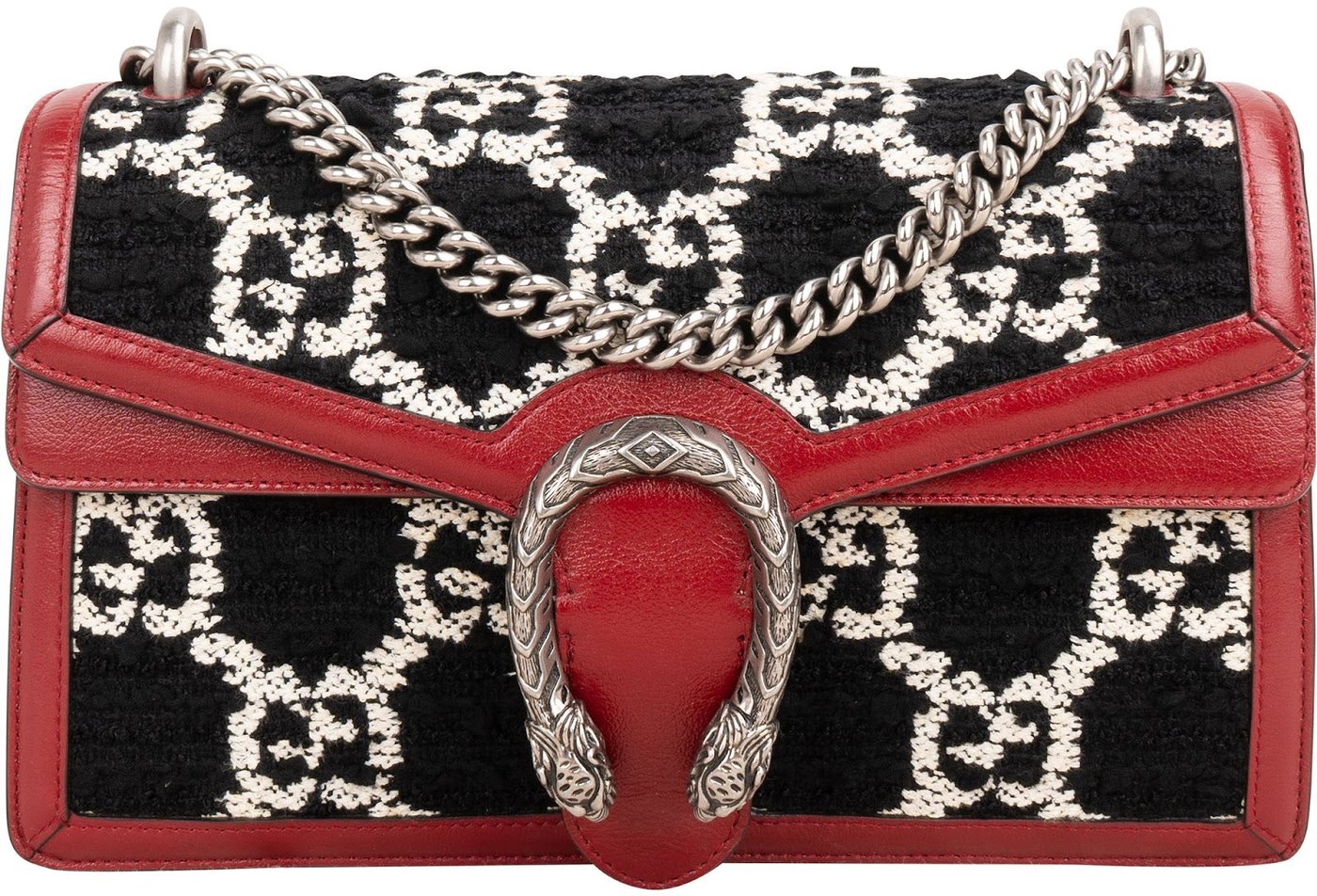 Gucci Monogram GG Tweed Dionysus Shoulder Shoulder Bag
