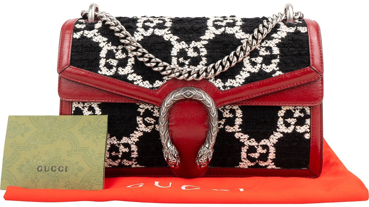 Gucci Monogram GG Tweed Dionysus Shoulder Shoulder Bag